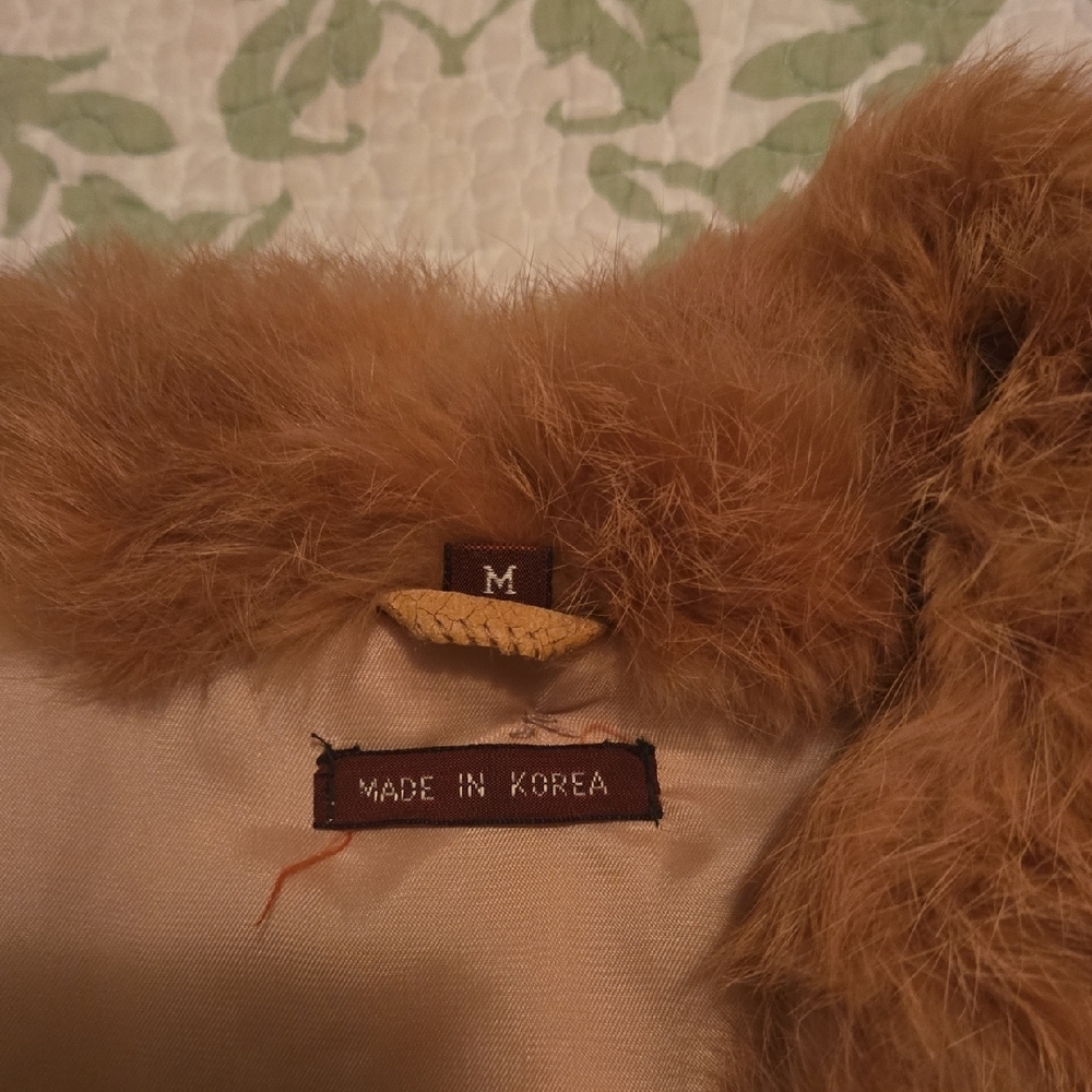 Women's Tan Rabbit Fur Jacket - Picture 3 of 6